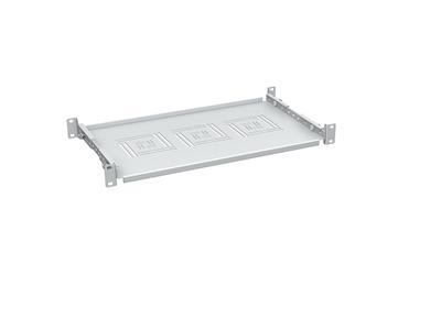 Solarix shelf 19" 1U 250mm fixed RAL 7035 attachment to front and rear rails UP-12-G