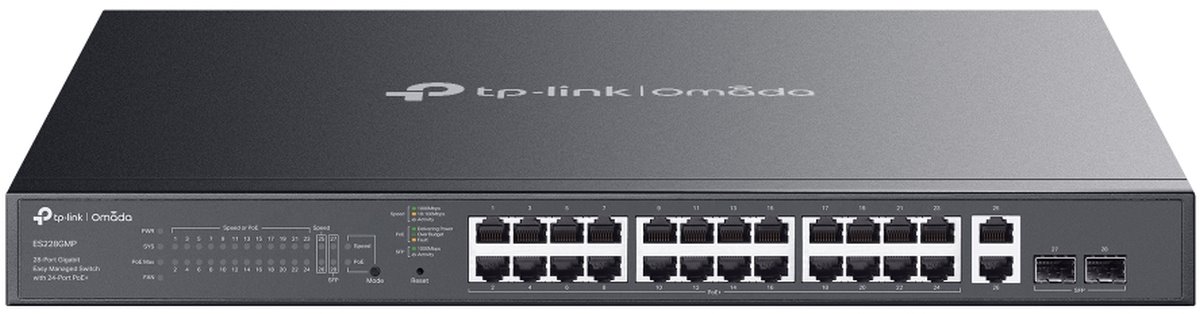 TP-Link ES228GMP - Omada Easy PoE switch, 24-Port PoE+