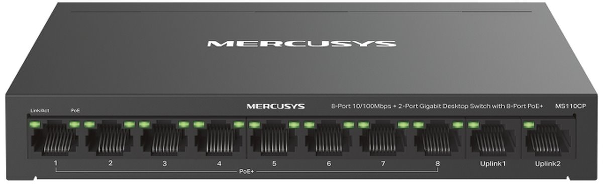 MERCUSYS MS110CP Gigabit desktop switch with 8-port PoE+