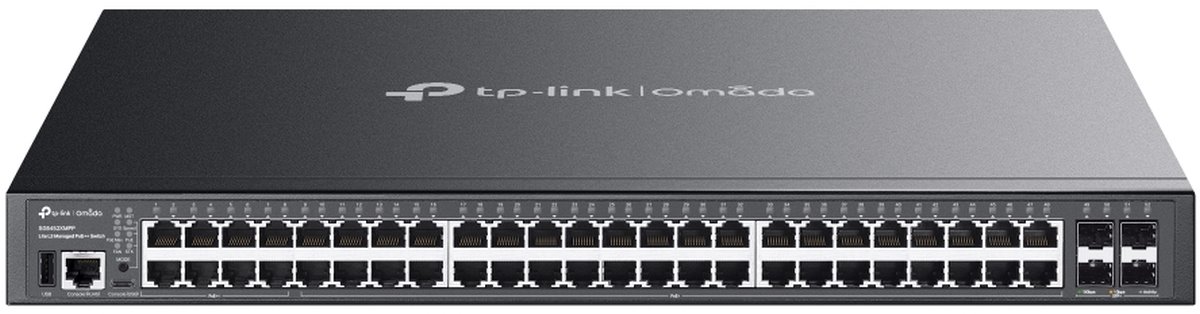 TP-Link SG5452XMPP - Omada 48-port Gigabit stackable Lite L3 managed PoE++ switch with 4× 10G SFP+ slots