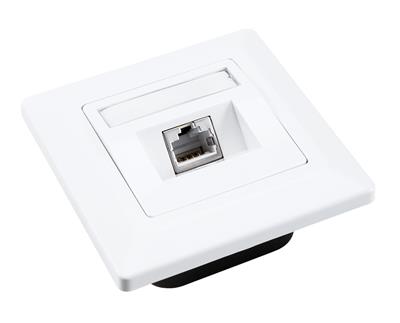 Solarix SX9-1-6-STP-WH, Flush-mount data outlet, 1x RJ45, CAT6 STP