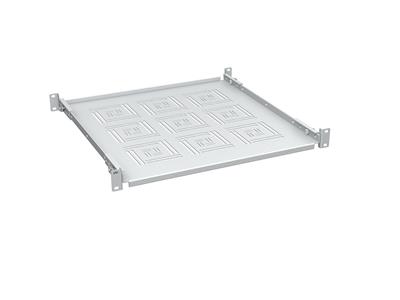 Solarix Shelf 19" 1U 450mm fixed RAL 7035 attachment to front and rear rails UP-14-G
