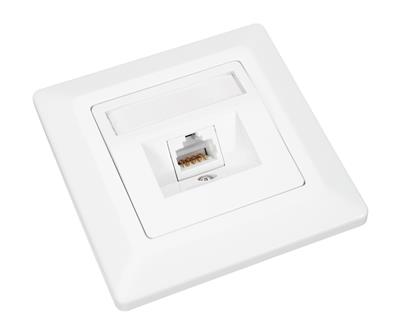 Solarix SX9-1-5E-UTP-WH, Flush-mount data outlet, 1x RJ45, CAT5E UTP