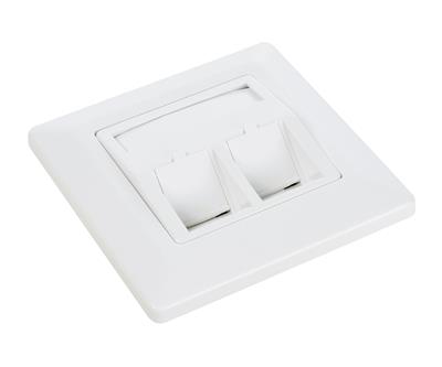 Solarix SX9-2-0-WH, Flush-mount modular outlet, 2x keystones