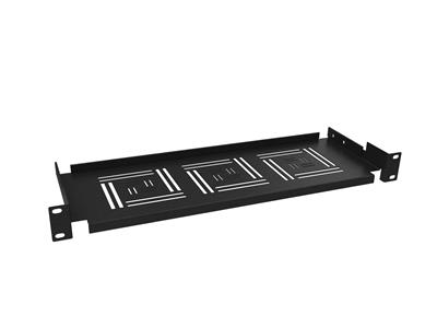 Solarix shelf 19" 1U 150mm storage tray BK front rail mount UP-01-B