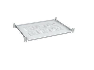 Solarix shelf 19" 1U 350mm fixed RAL 7035 attachment to front and rear rails UP-13-G