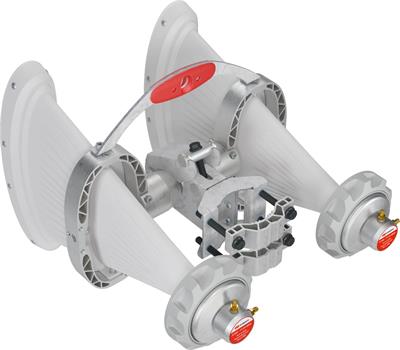 RF elements Asymmetrical Horn Wideband Antenna 4x4 MIMO, RSMA, 5/6GHz, ??dBi, 60°