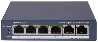 Hikvision DS-3E1506P-EI/M - smart switch, 4x GPOE, 2x GLAN, 45W