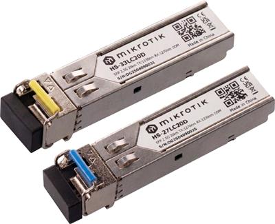 MikroTik SFP28 optical modules HS-2733LC20D, SM, 20km, 1G/2.5G, pair