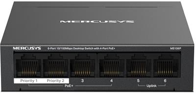 MERCUSYS MS106P switch with 4x PoE+
