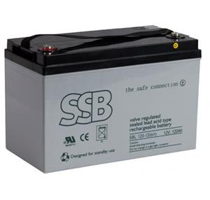 SSB AGM lead acid battery 12V 120Ah, lifetime 10-12 years, M8 connector