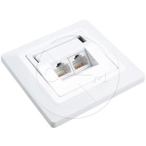 Solarix CAT5E UTP 2 x RJ45 flush-mounted socket white