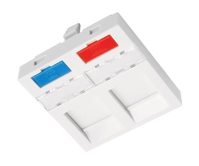 Solarix SXF-M-2-45-WH-P, French style module, 2x keystone, 45x45mm