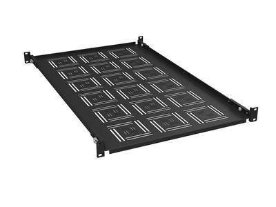 Solarix shelf 19" 1U 750mm fixed BK front and rear rail mounting UP-17-B