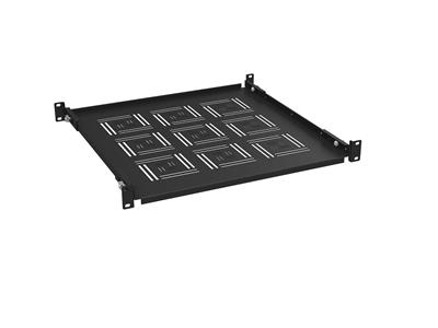 Solarix shelf 19" 1U 450mm fixed BK front and rear rail mounting UP-14-B