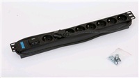 TRITON 19 distribution panel 8x230V, black, 2m, lightning arrester
