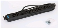 TRITON 19 distribution panel 14xIEC C13, black, 2m